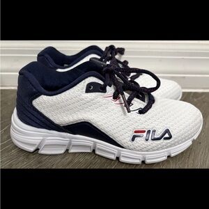 Fila Exolize White and Navy Athletic Sneaker Shoes